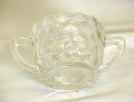 Jeannette Cube Clear Open Sugar Bowl Clear Depression Glass - $16.82