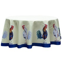 Betsy Drake Rooster 58 Inch Round Table Cloth - £54.33 GBP