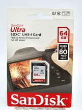 SanDisk Ultra 64GB 80MB/s SDXC SDHC Class 10 533x SD Camera Flash Memory Card - £7.75 GBP