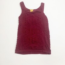 Marika Shiva Shakti Womens Tank Top Wine Red Size L Sleeveless Pullover - $215.96 MXN