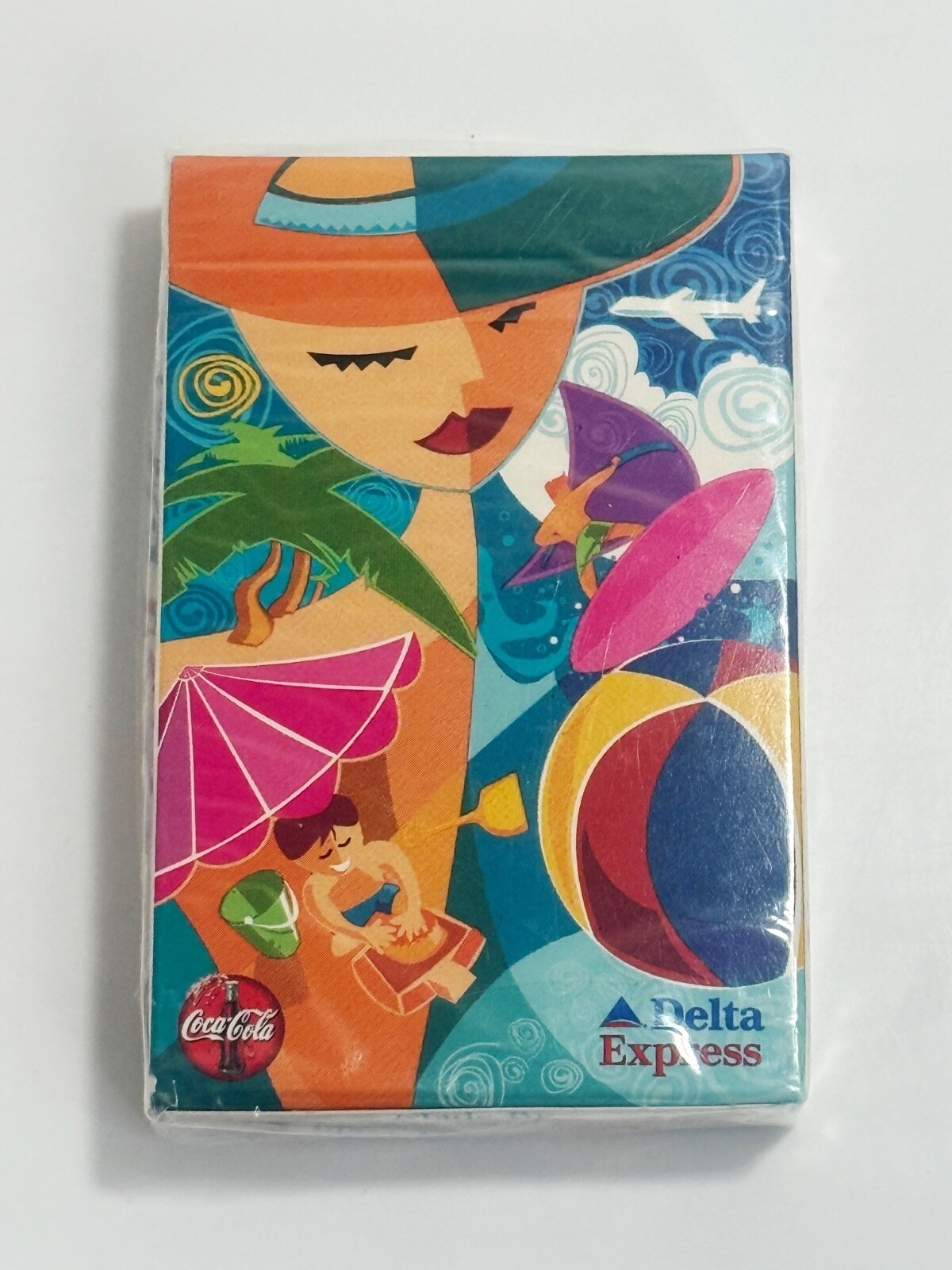 Delta Express Coca Cola Playing Cards Bridge Sized Vacation Tropical Sealed - $10.88