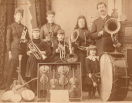 Shepard Family Concert Company Children Violin Cabinet Card Photograph - £39.92 GBP