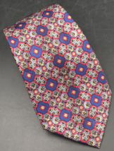 Metropolitan Museum of Art MMA Red &amp; Blue Oriental Tile Rug Silk Tie 3.7... - $18.52