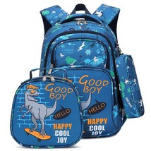 School Bags for Child School Backpacks For Teenager Girls Boys Cartoon Dinosaur  - £113.42 GBP