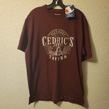 Men Champion Cedrics Short Sleeve Crew Neck T Shirt Size XL Solid Maroon - £18.92 GBP