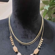 Womens Fashions Gold Tone Pink Glass Stone Collar Necklace with Lobster ... - $26.00