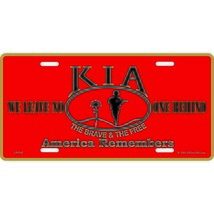 Kia, Killed in Action, America Remembers, Red License Plate, 6&quot;x12&quot; - £10.07 GBP