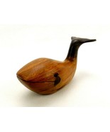 Large Wooden Whale Figurine, 2-Tone Natural Grain, Hand Carved, Paperweight - $464.71 MXN