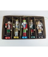 Pier 1 Imports Set of 5 Nutcracker Wooden Christmas Ornaments 4.5” 2018 - $29.82 CAD