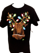 Christmas Shirt Mens Sz M Med Tis The Season Deer Head Hunting Antlers F... - £15.86 GBP