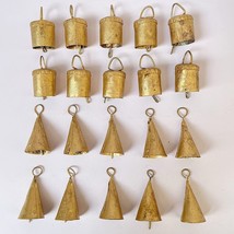 Small Gold Rustic Vintage Iron Tin Metal Ornaments Jingle Bells (20 Mix Bell) - £17.01 GBP