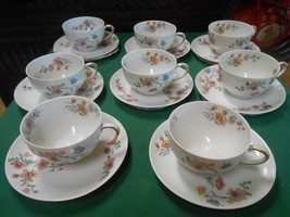 Beautiful CH.FIELD Haviland Limoges GDA France-Set 8 CUPS &amp; SAUCERS-2 Cl... - £63.29 GBP