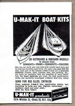 1954 Print Ad U-Mak-It Boat Kits Bronx,NY City New York - $8.40