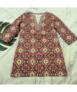J. McLaughlin Womens Silk Shift Dress Size M Orange Pink Floral 3/4 Sleeve - $38.60