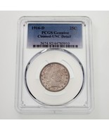 1916-D 25C Barber Quarter Slabbed by PCGS as Genuine Cleaned - UNC Detai... - $652.78 CAD
