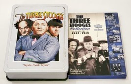 Three Stooges Collector&#39;s Edition (4-Disc Set) Metal Tin &amp; Pin &amp; 1937-39 V2 DVD - £7.89 GBP