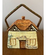 Vtg Keele Street Pottery Thatched Roof Cottage Covered Biscuit Barrel/Co... - $67.84 CAD