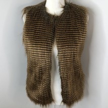 Glamsia Womens Faux Feathery Fur Vest Size Small 60s 70s Pimp Hippie Mob... - £10.13 GBP