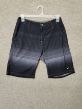 Oakley Hybrid Board Shorts Swim Trunks Mens 30 Black Gray Striped Logo S... - £17.02 GBP
