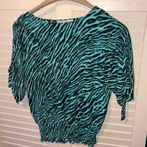 Michael by Michael Kors animal print tie sleeve blouse size small - £14.04 GBP