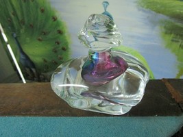 Leon Applebaum Studio Glass Perfume Bottle 3 x 4&quot; with stopper [PERMBOTT4] - £105.71 GBP