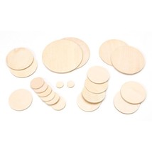 Set of 21 Unfinished Wooden Circle Shapes Cutouts DIY Crafts 3 Inches - £22.81 GBP