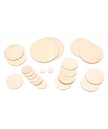 Set of 21 Unfinished Wooden Circle Shapes Cutouts DIY Crafts 3 Inches - £23.10 GBP