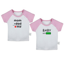 Mom + Dad =Me Funny Tshirt Newborn Infant Baby T-shirts Toddler Graphic Tee Tops - £15.69 GBP