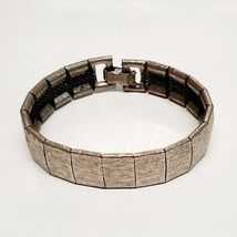 Silver Tone Brushed Texture Mesh Back Flex Link  Bracelet 6.5 Inch - $14.15