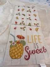 NEW Tropical  DRINKS TAPESTRY TABLE RUNNER 13&quot; X 72&quot; LIFE IS SWEET Summer - £19.46 GBP