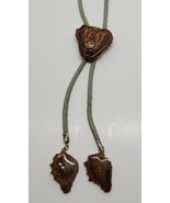 Vtg Kiwanis International Carved Lacquered Wood Wooden Bolo Tie Necklace... - £30.36 GBP
