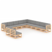  Garden Lounge Set Natural wood, Grey cushions - $2,206.78 CAD