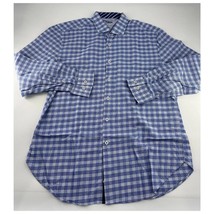 Michelsons London Shirt Mens Large Blue White Striped Button Up Long Sle... - $9.50