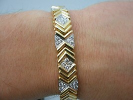 4.10CT Round Cut Simulated Diamond Pretty  Bracelet  Gold Plated 925 Silver - £140.45 GBP
