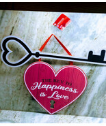 Valentines Wall Hanging Sign. “The Key To Happiness Is Love”. 16 X 10  I... - €21,11 EUR