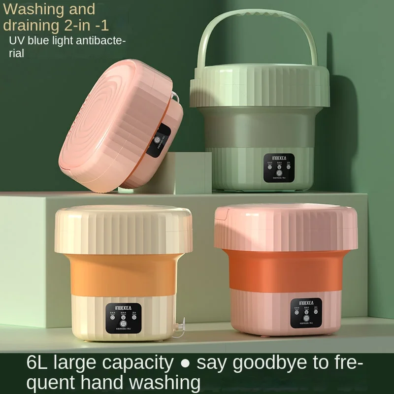 New 6L Folding Mini Washing Machine Portable Household Dormitory Underwe... - $94.75