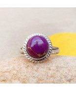 Purple Turquoise Sterling Silver Ring Natural Turquoise Ring Silver Jewe... - £22.15 GBP