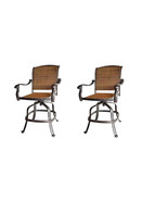 Outdoor bar stools Santa Clara wicker swivel set of 2 patio furniture. - $668.75