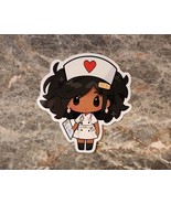 Black Nurse Sticker Decal for Water Bottle, Laptop, Chibi, Kawaii, RN, L... - $4.50