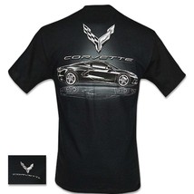 C8 Corvette Metallic Tonal Black Cotton T-Shirt - £23.58 GBP