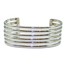 925 Sterling Silver Vintage Mexico ATI Ribbed Adjustable Cuff Bracelet 6... - $450.00