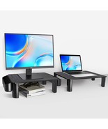 2 Pack Monitor Stand Riser, 3 Height Adjustable Monitor Stand, Flat Scre... - £27.78 GBP