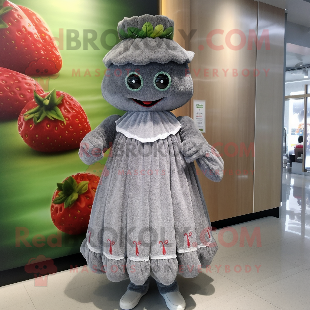 Gray Strawberry mascot costume character dressed with a Empire Waist Dre... - $1,199.00