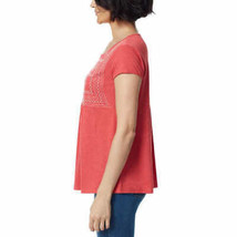 Gloria Vanderbilt Womens Embroidered Top Size Small Color Baked Apple - £27.37 GBP