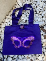 Party Tote Bag Purple Venitian Mask - $9.00