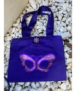 Party Tote Bag Purple Venitian Mask - $9.00