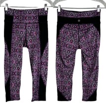 Athleta Chaturanga High Rise Purple Tapestry Capri Leggings Small - £22.18 GBP