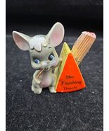 Vtg Mouse Cheese Toothpick Holder THE FINISHING TOUCH  3&quot; Tall Wooden To... - $14.44