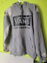 Vans Off The Wall Spellout Hoodie Sweatshirt Gray Black Mens Medium  - £1.25 GBP