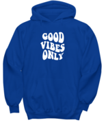 Inspirational Hoodie Good Vibes Only Royal-H  - £28.44 GBP